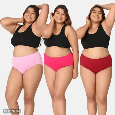 Shabala Fashion Women's Big Size Panties | Sizes from Small to 10XL and Jumbo | Super Soft and Comfortable Cotton Ladies Panties | Pack of 3 (Color May Vary)-thumb4