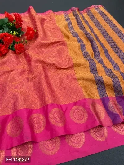 Beautiful Art Silk Multicoloured Saree With Blouse Piece For Women-thumb0