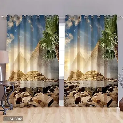 PVR Fashion?.3D Printed Beautifully Desgin Polyester Fabric Curtainss - Pack of 1 Curtains with Eyelet Ring for Window (5 feet) (4 x 5 Window) P00147-thumb0