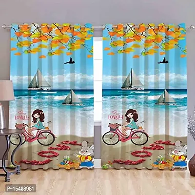 PVR Fashion?.3D Printed Beautifully Desgin Polyester Fabric Curtainss - Pack of 1 Curtains with Eyelet Ring for Long Door (9 feet) (4 x 9 Long Door) P0002