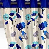 PVR Fashion Premium Elegant Digital Print Multi Eyelet Window Curtain Set of 2-48 X 60 inch in Blue-thumb1