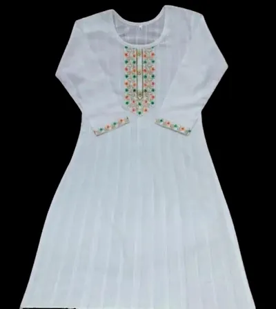 Stylish Khadi Cotton Embroidered A-Line Kurti