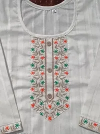 White Khadi Cotton Kurti for Women-thumb1