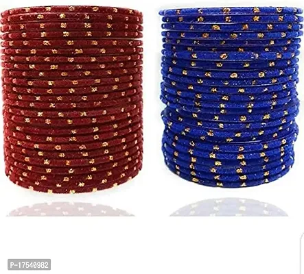 Dreamy designs glass bangles valvet set multicolours (pack of 48)