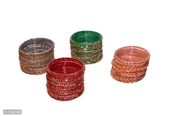 Dreamy Designs AMERICAN GLASS BANGLES ZERCION PACK OF 48-thumb2