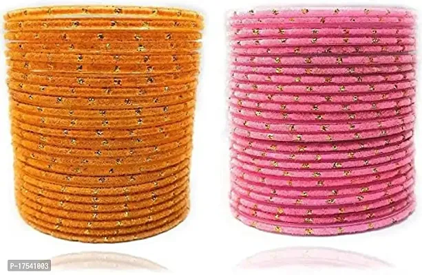 Dreamy designs glass bangles valvet set multicolours (pack of 48)