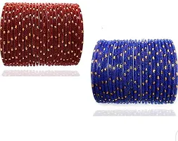 Dreamy designs glass bangles valvet set multicolours (pack of 48)-thumb1