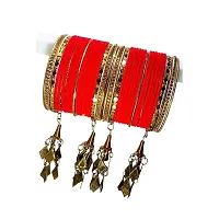 DREAMY DESIGNS Golden Kalire and Color Velvet Metal Bangles Set (Pack Of 42) For Women  Girl's Special Uses Marriage, Partywear, Ceremony,Festival, Pooja.-thumb1