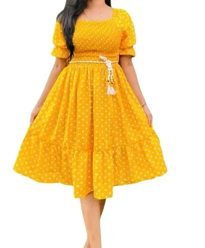 Stylish Crepe Frock Dress For Women