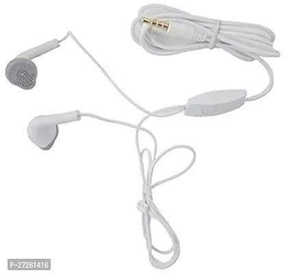 Stylish White In-ear Wired - 3.5 MM Single Pin Headsets With Microphone-thumb0