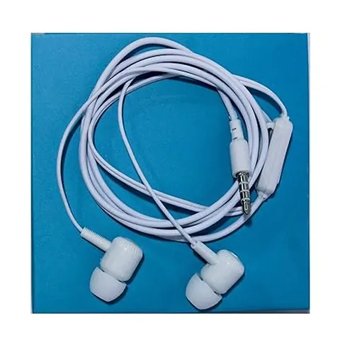 Stylish White In-ear Wired - 3.5 MM Single Pin Headsets With Microphone