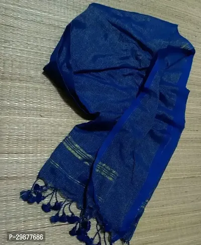 Stylish Cotton Blue Zari Saree without Blouse piece