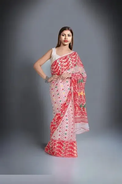 Glamorous Cotton Silk Saree with Blouse piece 