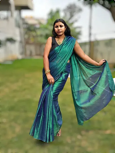 Best Selling Tissue Saree with Blouse piece 