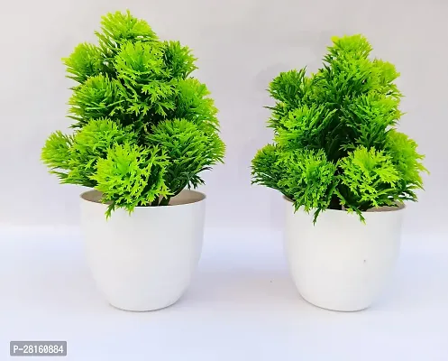 Green Wild  Artificial Plants With Plastic Pot ( Pack of 2 )