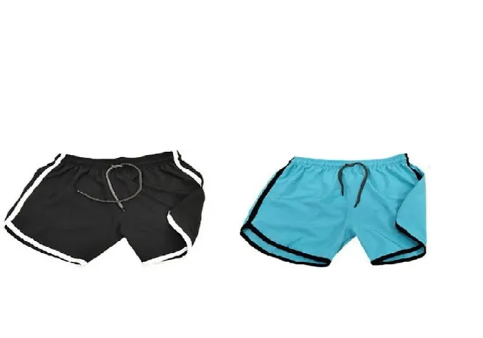 Stylish Solid Sports Shorts For Men Pack Of 2