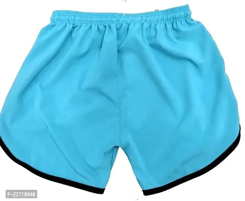 Stylish Blue Cotton Solid Sports Shorts For Men Pack Of 1
