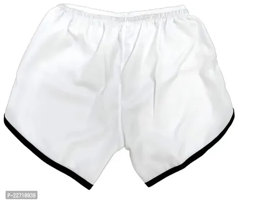 Stylish White Cotton Solid Sports Shorts For Men Pack Of 1