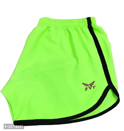 Stylish Green Cotton Solid Sports Shorts For Men Pack Of 1