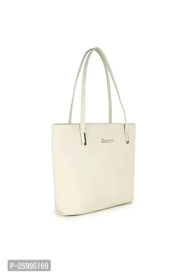 Stylish Off White PU Solid Handbags For Women