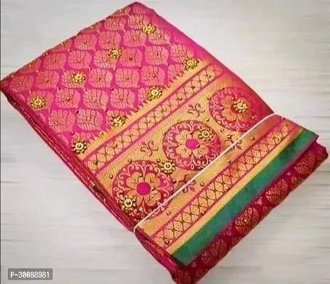 Trendy Art Silk Brocade Sarees With Blouse Piece-thumb0