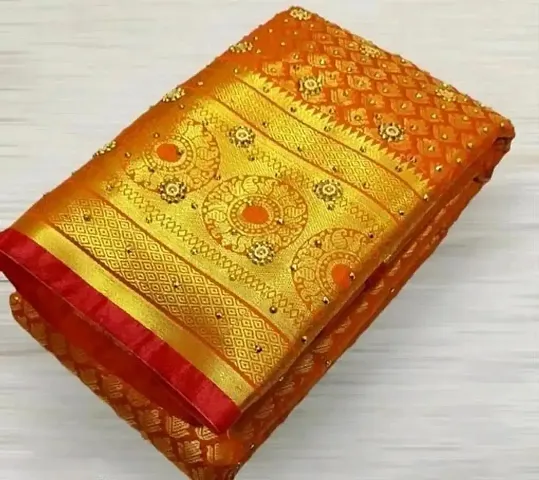 Banarasi Brocade Silk Saree With Blouse Piece For Women