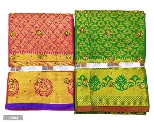 Trendy Art Silk Embroidered Sarees Combo With Blouse Piece-Pack of 2-thumb0