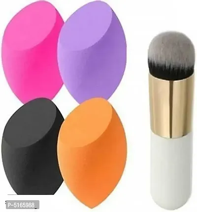 Professional makeup accesories 1 foundation brush 4 blender puff-thumb0