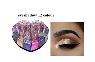 12 shades eyeshadow powder with pink magic lipstick-thumb1