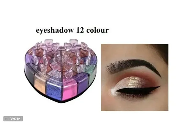 12 shades eyeshadow powder with pink magic lipstick-thumb2