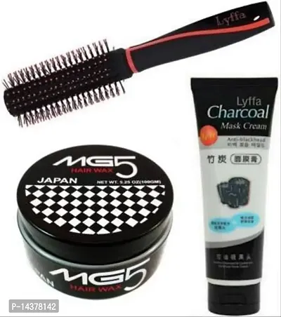 Ultimate Combo of Charcoal Mask  Mg5 Hair wax with hair Comb-thumb0