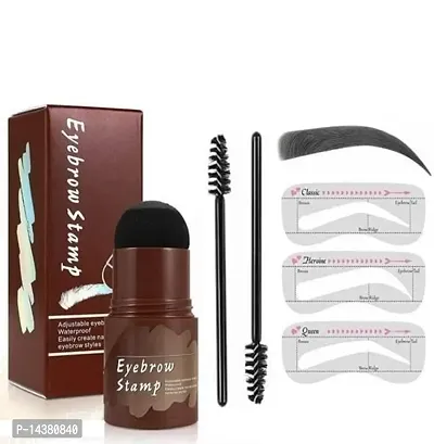 Waterproof Beauty Eye Brow Makeup Kit - One Step Mushroom Head Stamper, Eyebrow Shaped Stencils, Long Lasting Brow Makeup Stamp For Women  Girls-thumb0