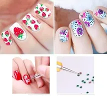 Combo Set OF 100 PiCs White Acrylic Nails With Glue. 48 Glitter Bottel nails Art Dotting Pen tool Kit For Nils Decorating Nails and Stamping 5pcs in One Pack-thumb2