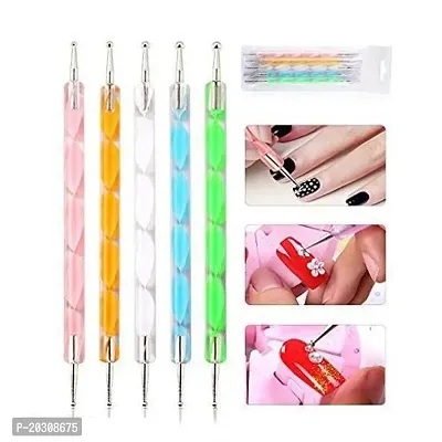 Combo Set OF 100 PiCs White Acrylic Nails With Glue. 48 Glitter Bottel nails Art Dotting Pen tool Kit For Nils Decorating Nails and Stamping 5pcs in One Pack-thumb2