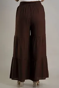 DORIYA Women Regular Fit Elastic Waist Full Length Rayon Sharara Pant Trouser-thumb1