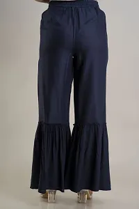 DORIYA Women Regular Fit Elastic Waist Full Length Rayon Sharara Pant Trouser-thumb1