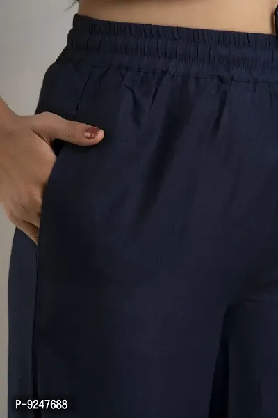 DORIYA Women Regular Fit Elastic Waist Full Length Rayon Sharara Pant Trouser-thumb5