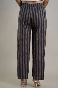DORIYA Women Regular Fit Elastic Waist Full Length Cotton Blend Palazzo Pant Trouser-thumb1
