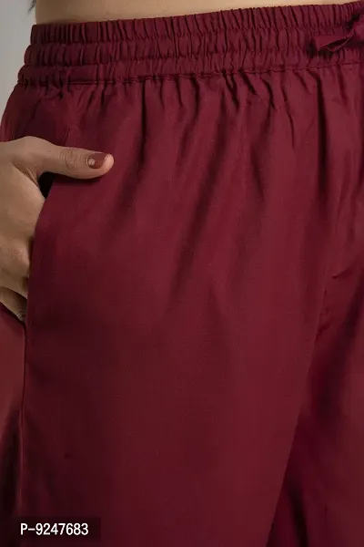 DORIYA Women Regular Fit Elastic Waist Full Length Rayon Palazzo Pant Trouser-thumb5
