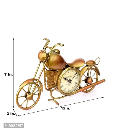 Modern Metal Hand painted Bike Table Clock Showpiece