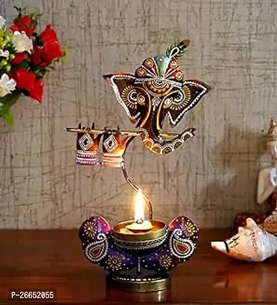 Modern Metal Ganesha Statue Idols Showpiece For Home Office-thumb0