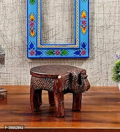 Modern Wood Elephant Stool Showpiece Decorative Items Figurine For Home Decoration, Living Room Decor-thumb0