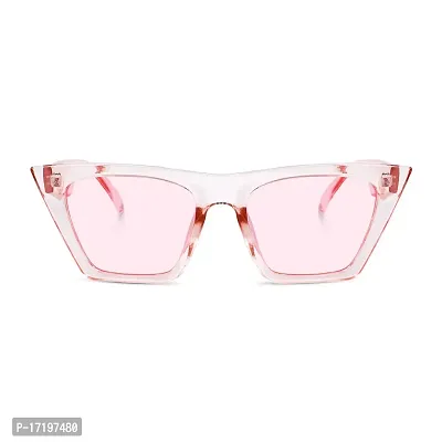 rofek Retro Vintage UV Protected Big Frame Cateye Sunglasses For Women| Black (Pink)