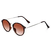 rofek Round Sunglasses for Women | Vintage Fashion Sunglasses With UV 400 Protection | Round Frame Eyewear | Brown (Leopad)-thumb2