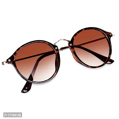 rofek Round Sunglasses for Women | Vintage Fashion Sunglasses With UV 400 Protection | Round Frame Eyewear | Brown (Leopad)-thumb2
