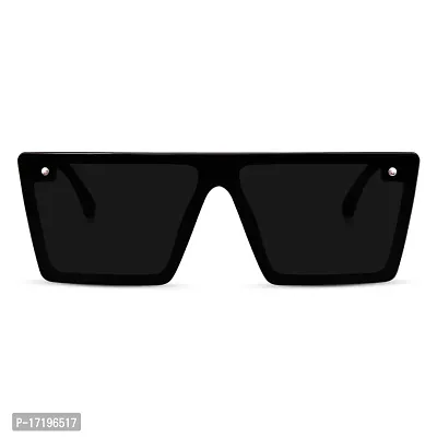 rofek Square Shape Vintage UV Protected Sunglasses For Men And Women| Black