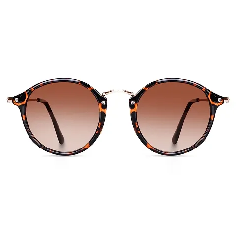 rofek Round Sunglasses for Women | Vintage Fashion Sunglasses With UV 400 Protection | Round Frame Eyewear | Brown