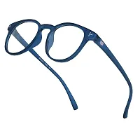 rofek Full Rim Round Anti-Glare Polycarbonate Clear Lens Spectacles Frame for Men and Women | Unisex Eyewear (Dark Blue)-thumb2