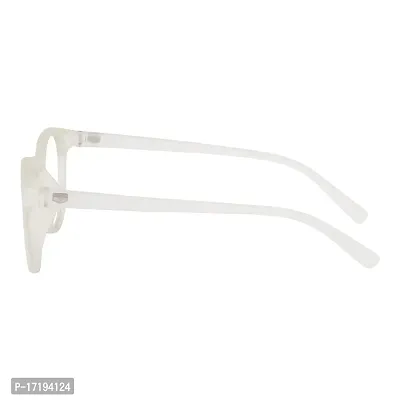rofek Full Rim Round Anti-Glare Polycarbonate Clear Lens Spectacles Frame for Men and Women | Unisex Eyewear (White)-thumb4