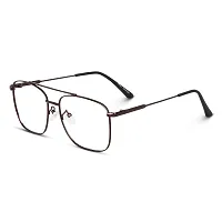 rofek Full Rim Square Anti glare Polycarbonate Clear Lens Metal Spectacles Frame for Men and Women | Unisex Eyewear (Purple)-thumb1